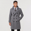 Men's Slim Fit Double-Breasted Long Overcoat — Winston