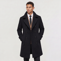 Men's Slim Fit Double-Breasted Long Overcoat — Winston