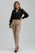 Dorothy — Lace-Sleeve Collared Blouse