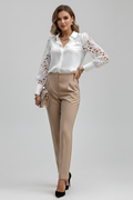 Dorothy — Lace-Sleeve Collared Blouse