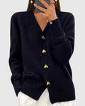 Odile — Women's Shaped-Button Knit Cardigan