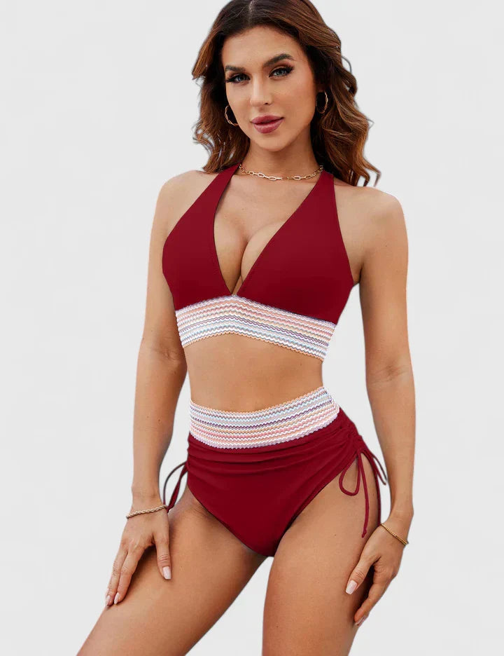 Arabella — V-Neck Halter High-Waisted Bikini
