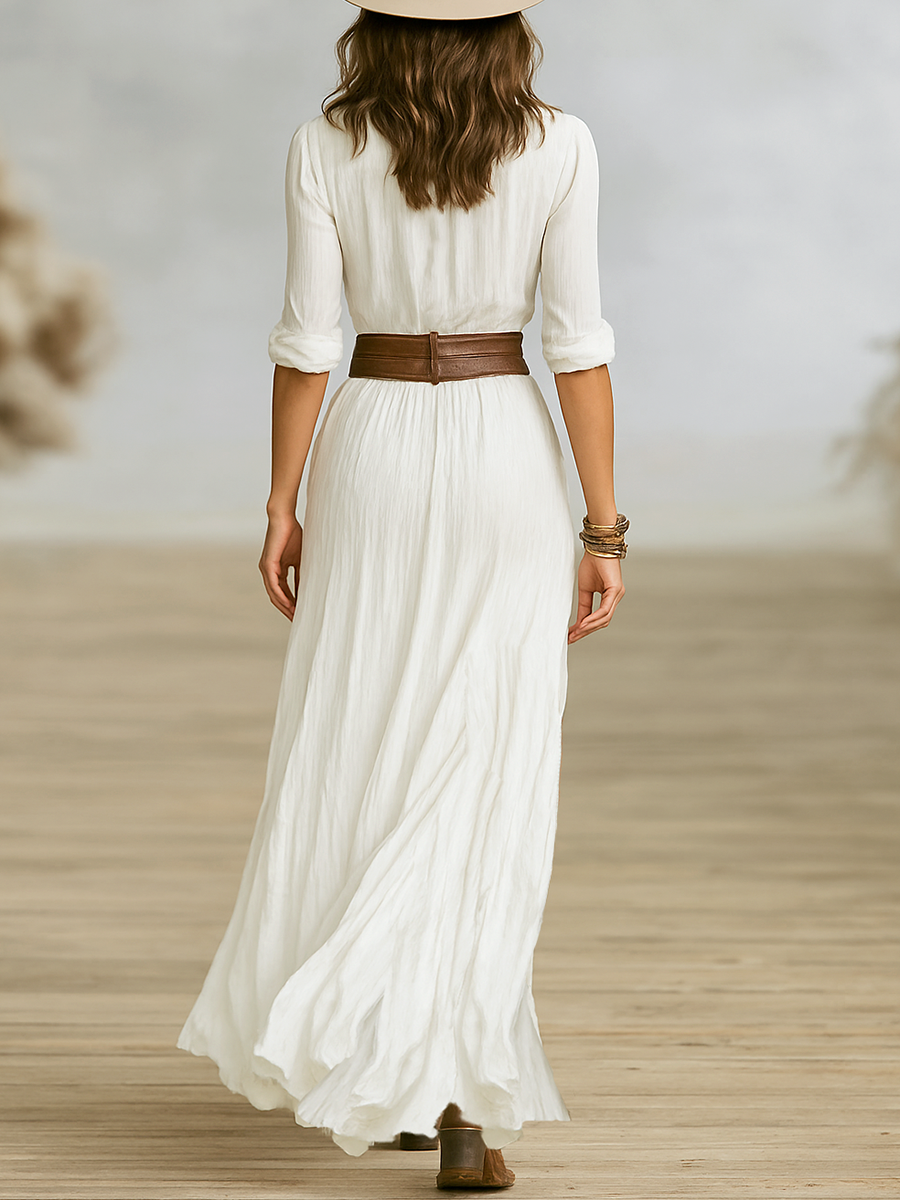 Emilia — Draped Flowing Maxi Dress