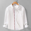 Greg — Stripe-Placket Linen Shirt