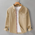 Greg — Stripe-Placket Linen Shirt