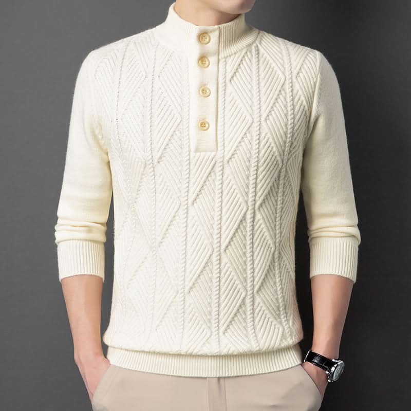 Whitaker — Cable-Knit Button Sweater