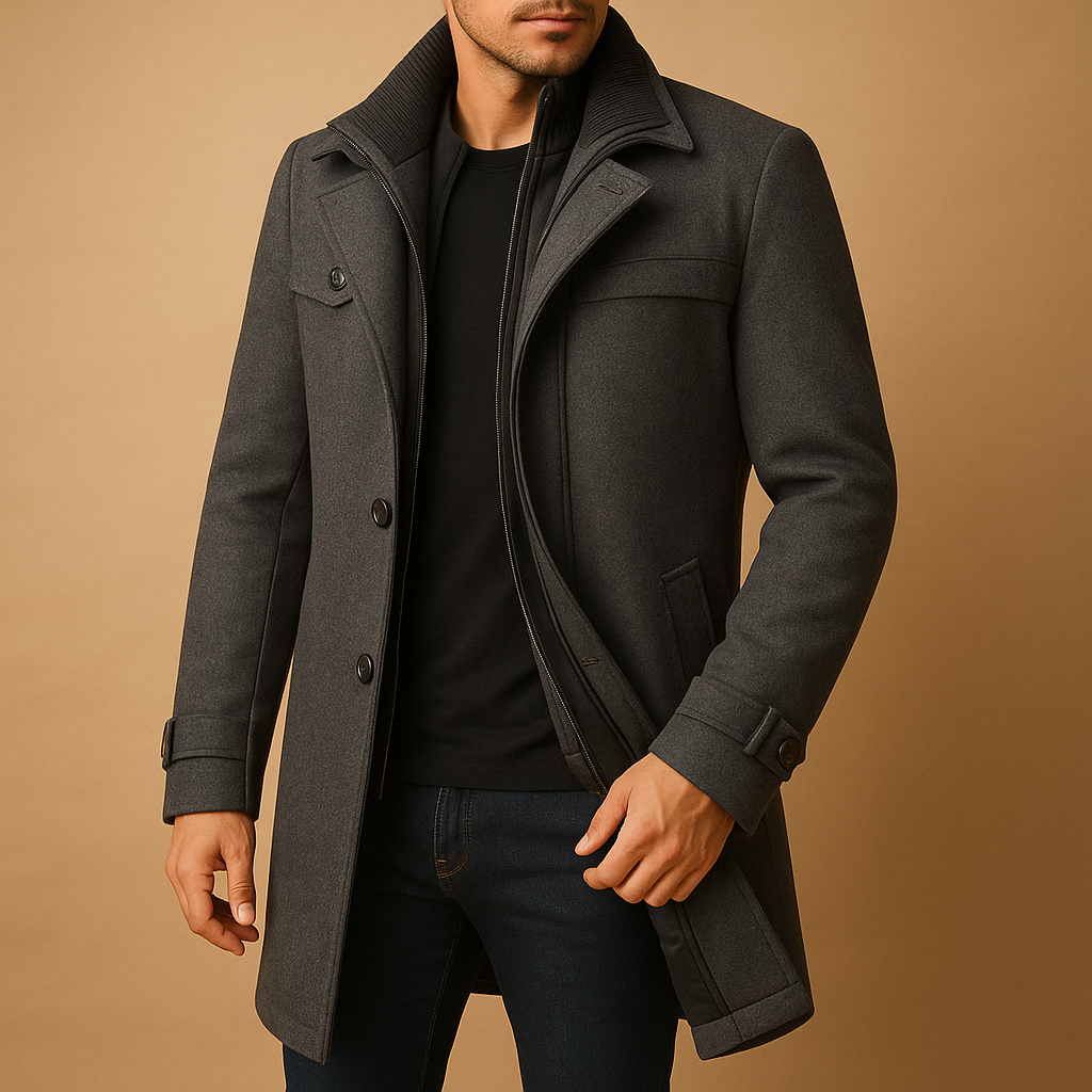 Ashford — Men’s Wool-Look Stand-Collar Winter Coat