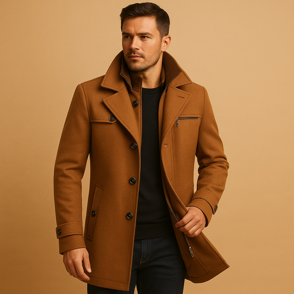 Ashford — Men’s Wool-Look Stand-Collar Winter Coat