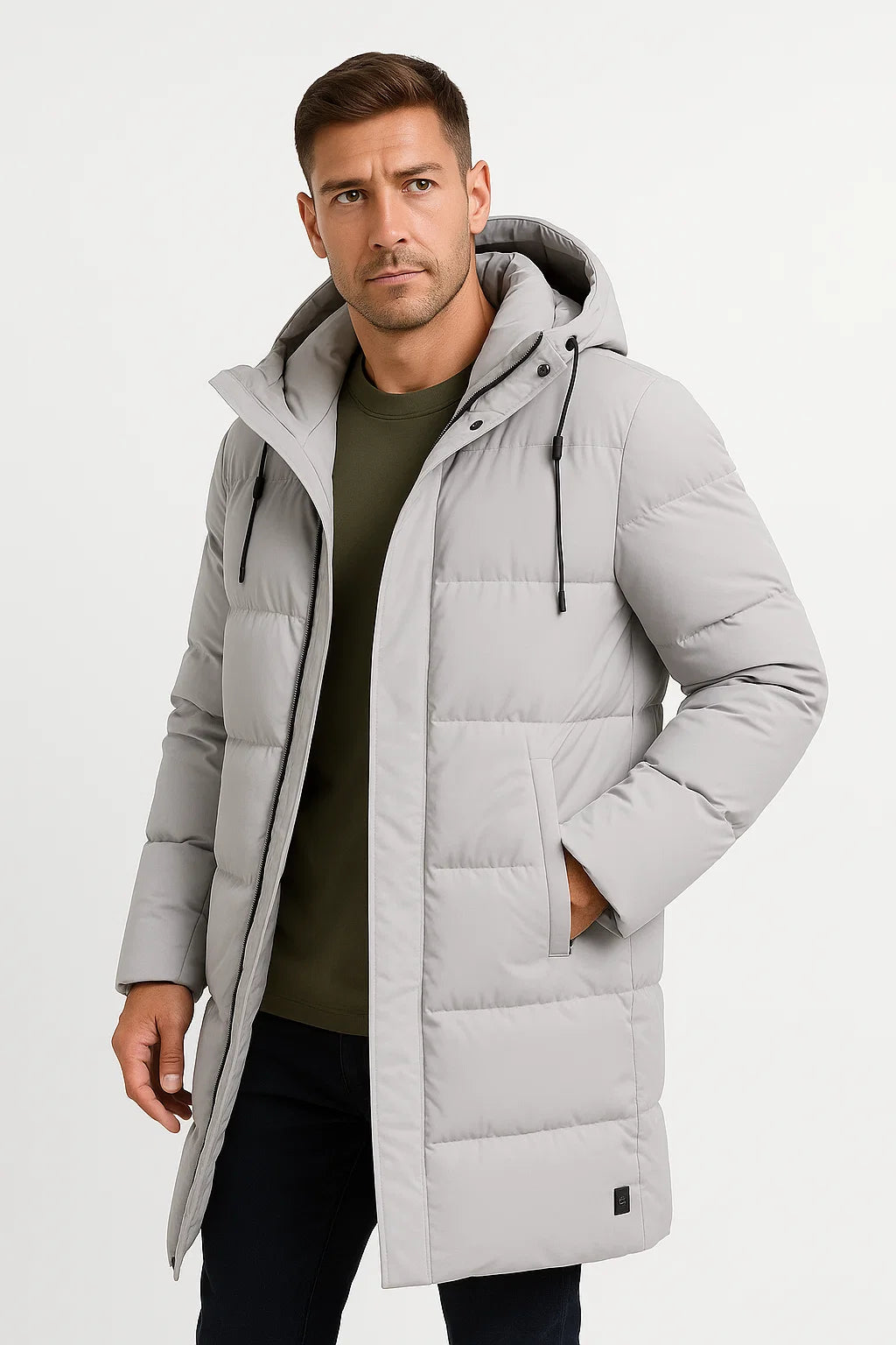 Brooks — Men’s Hooded Insulated Longline Puffer