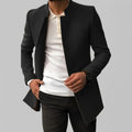 Nolan — Men’s Minimalist Stand-Collar Wool Coat