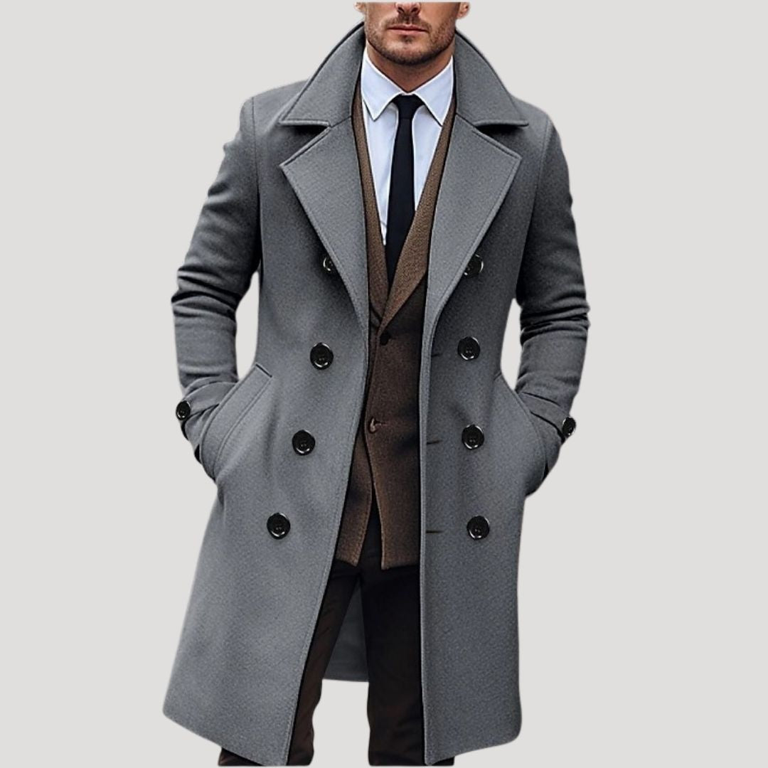 Harrison — Men’s Double-Breasted Peak-Lapel Overcoat