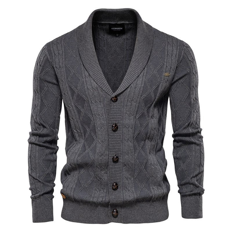 Everett — Shawl-Collar Cable Knit Cardigan