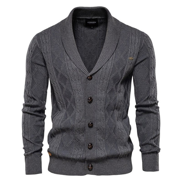 Everett — Shawl-Collar Cable Knit Cardigan
