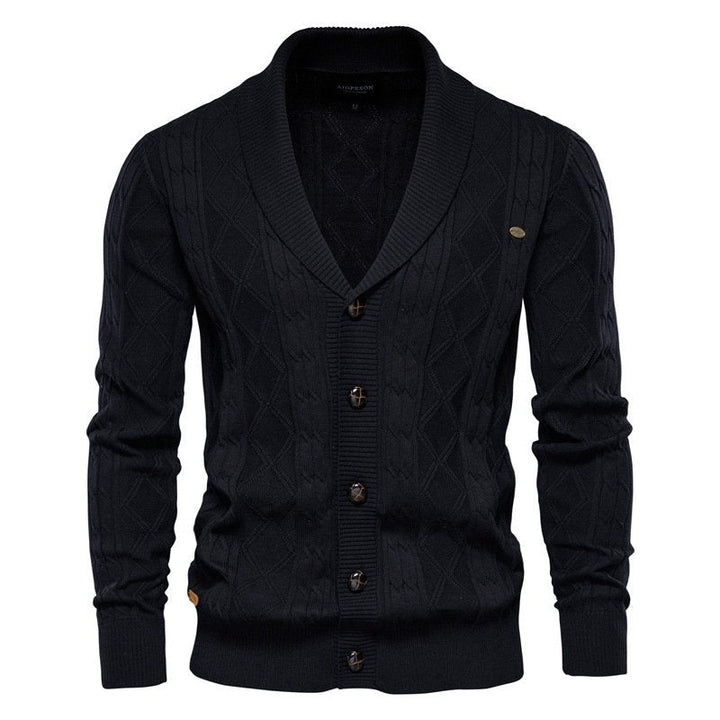 Everett — Shawl-Collar Cable Knit Cardigan
