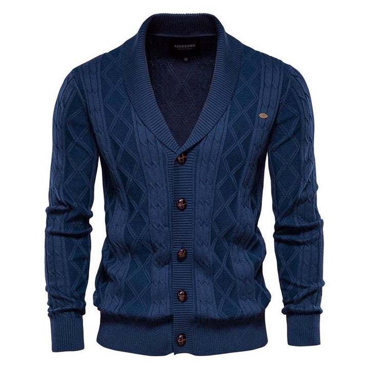 Everett — Shawl-Collar Cable Knit Cardigan