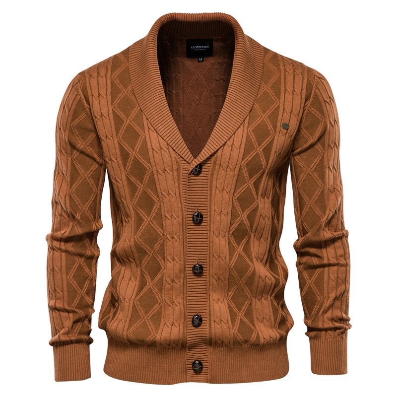 Everett — Shawl-Collar Cable Knit Cardigan