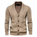 Everett — Shawl-Collar Cable Knit Cardigan