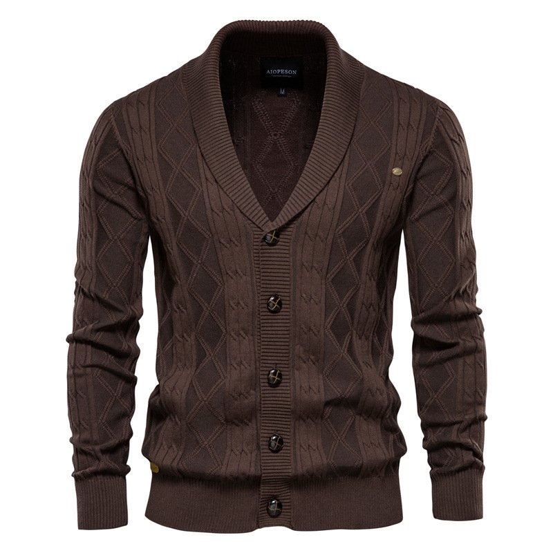 Everett — Shawl-Collar Cable Knit Cardigan