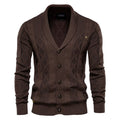 Everett — Shawl-Collar Cable Knit Cardigan
