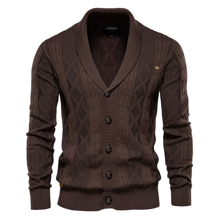 Everett — Shawl-Collar Cable Knit Cardigan