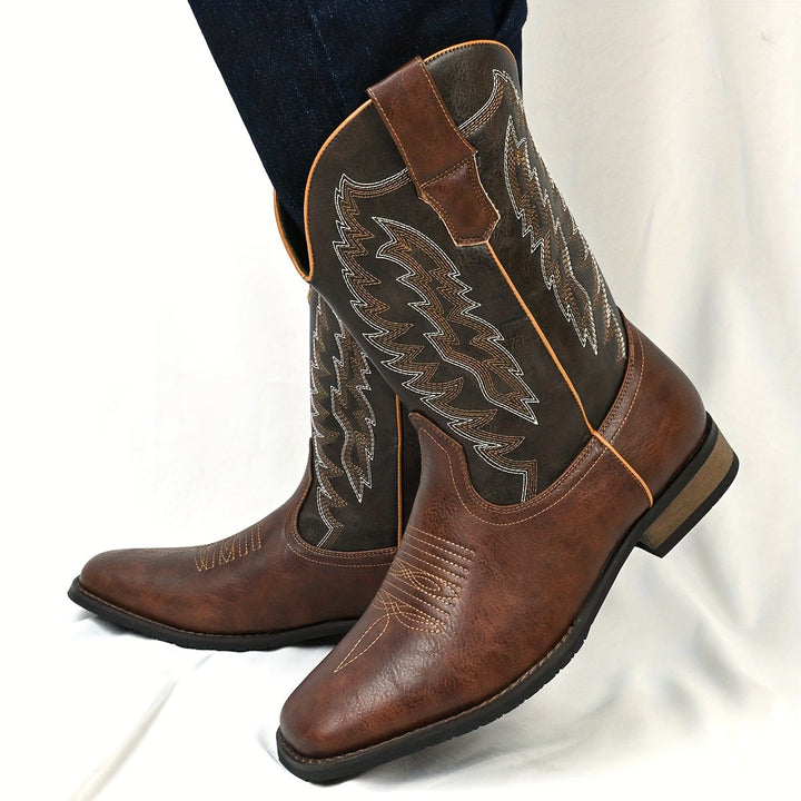 Rufus — Men’s Classic Stitched Mid-Calf Western Boots