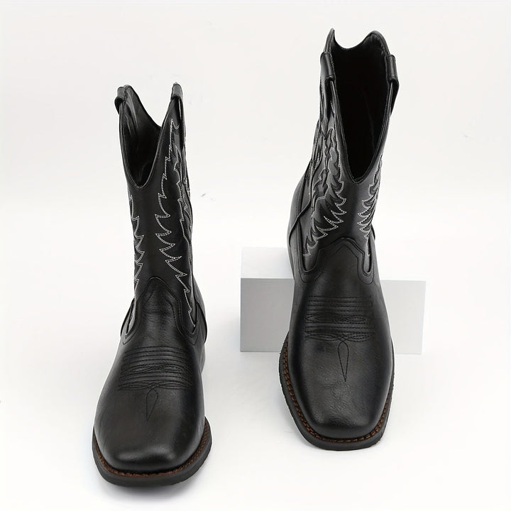 Rufus — Men’s Classic Stitched Mid-Calf Western Boots