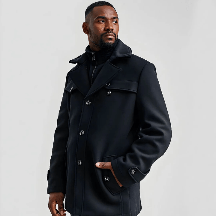Stanton — Men’s Layered-Collar Slim Trench Coat