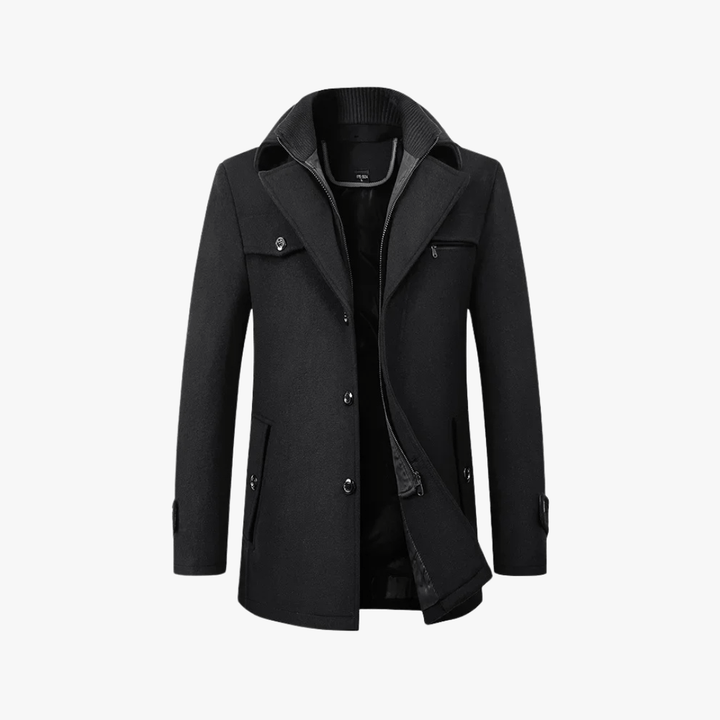 Stanton — Men’s Layered-Collar Slim Trench Coat
