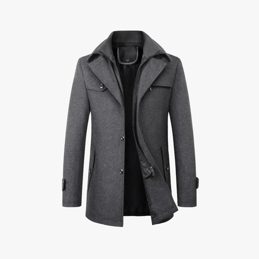 Stanton — Men’s Layered-Collar Slim Trench Coat