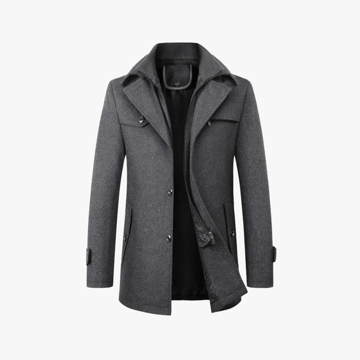 Stanton — Men’s Layered-Collar Slim Trench Coat