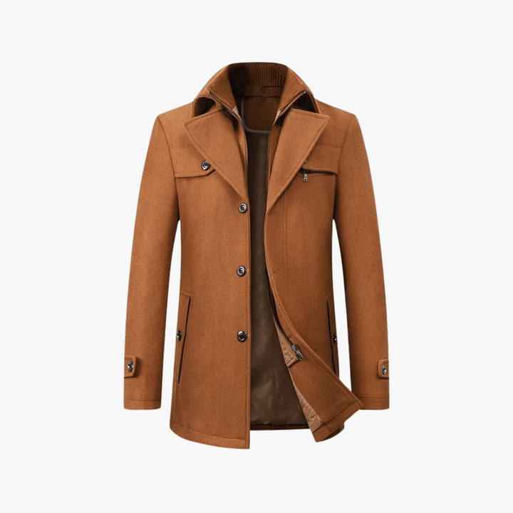 Stanton — Men’s Layered-Collar Slim Trench Coat