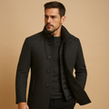 Sterling — Men’s Wool-Blend Funnel-Neck Camel Coat