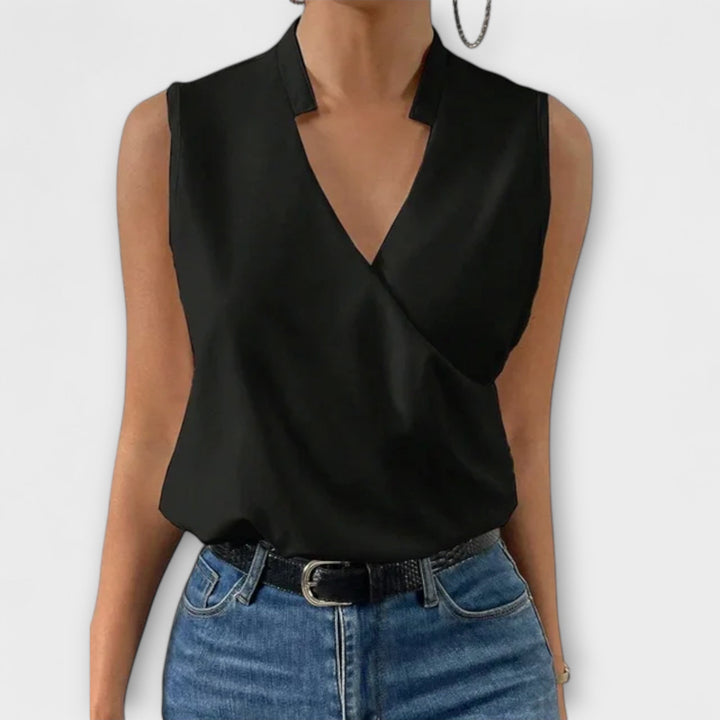 Nerissa — Draped V-Neck Top