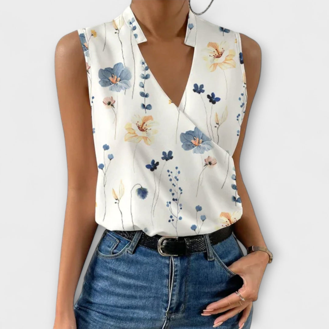 Nerissa — Draped V-Neck Top