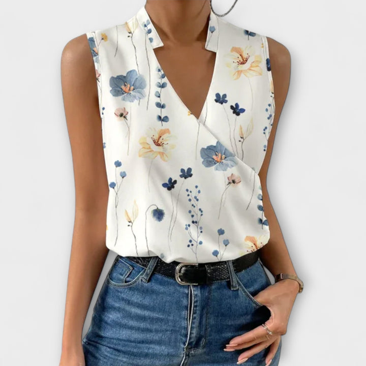 Nerissa — Draped V-Neck Top