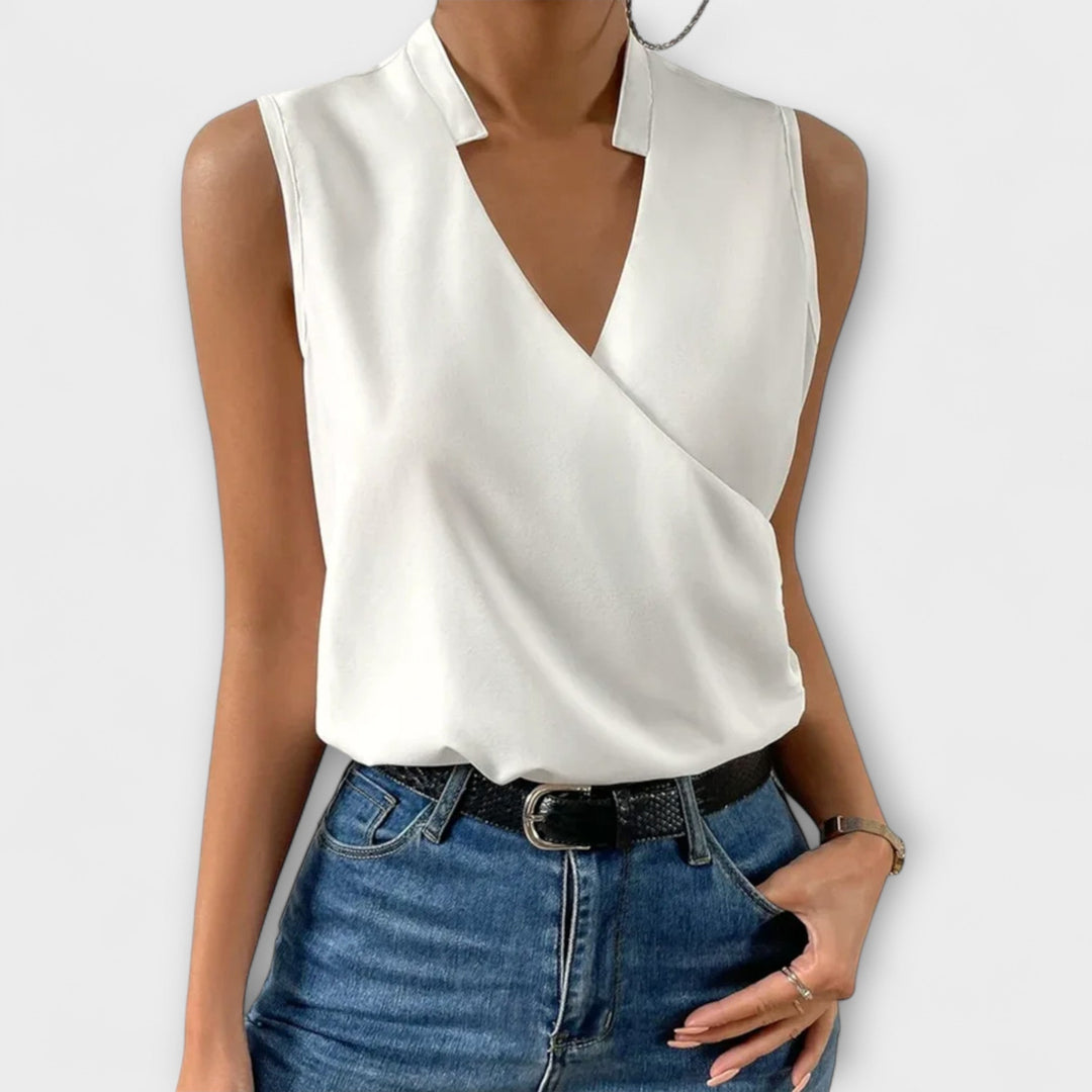 Nerissa — Draped V-Neck Top