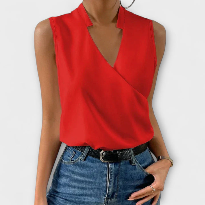 Nerissa — Draped V-Neck Top
