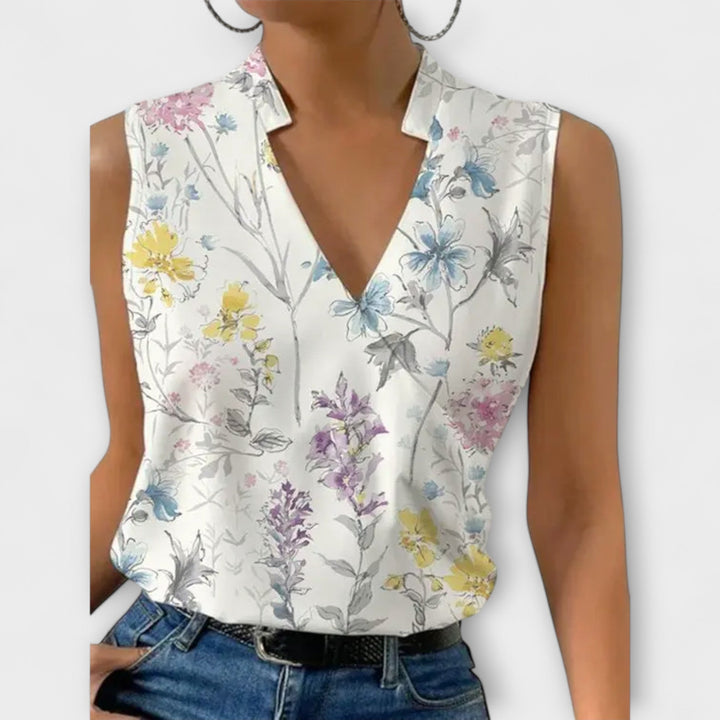 Nerissa — Draped V-Neck Top
