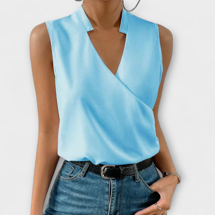 Nerissa — Draped V-Neck Top