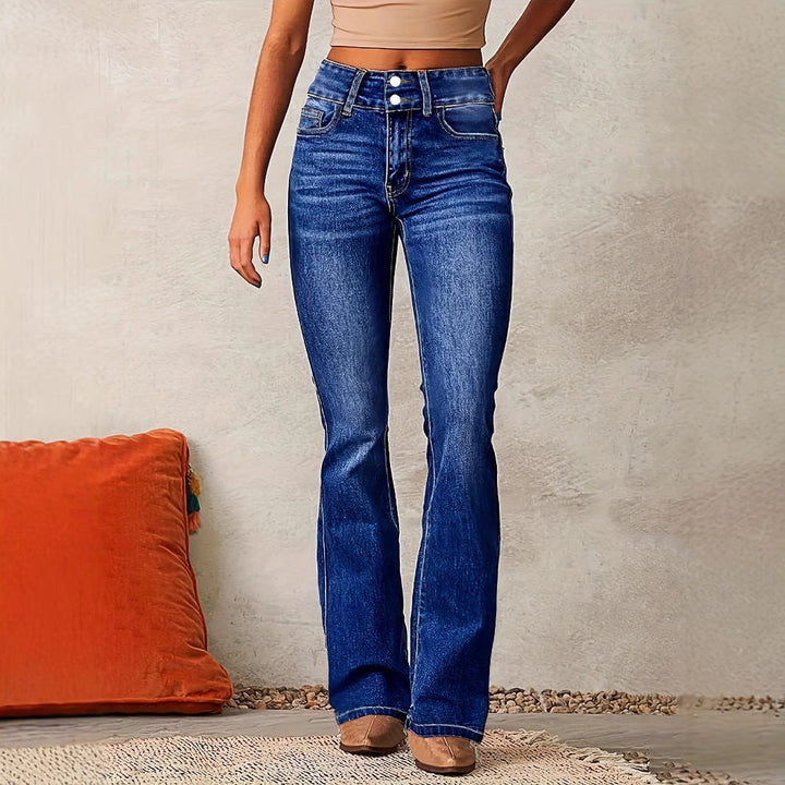 Della Belle — High-Waisted Bootcut Jeans