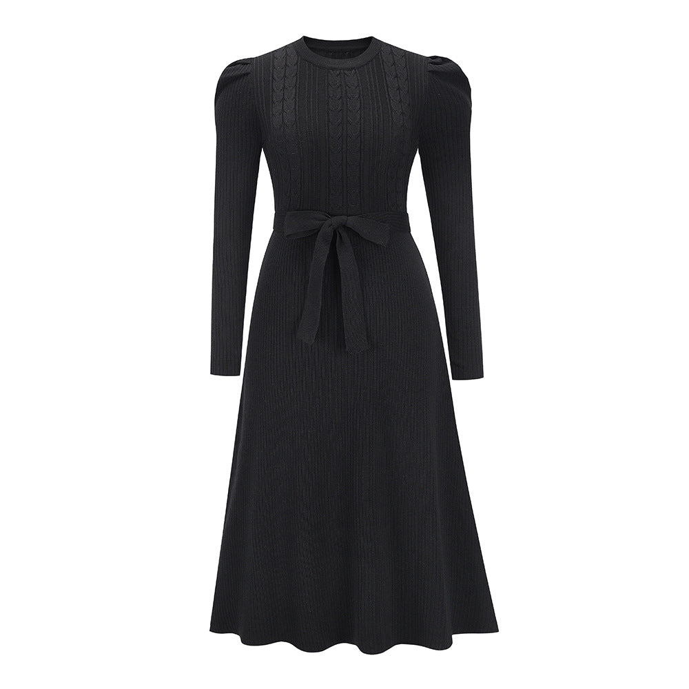 Johanna — Belted Knit Midi Dress