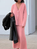 Coralie Bloom — Women's Cozy Cardigan & Midi Skirt Set