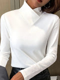 Victoria — Women's Slim-Fit Turtleneck Top