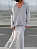 Coralie Bloom — Women's Cozy Cardigan & Midi Skirt Set