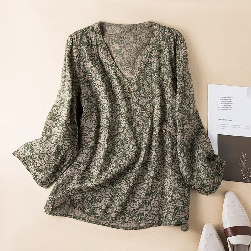 Edith — Botanical Linen Shirt