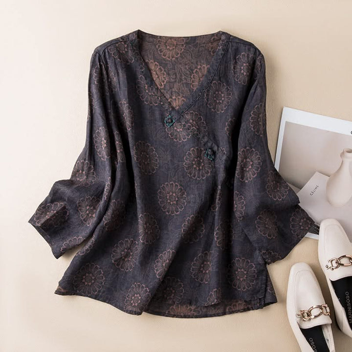 Edith — Botanical Linen Shirt