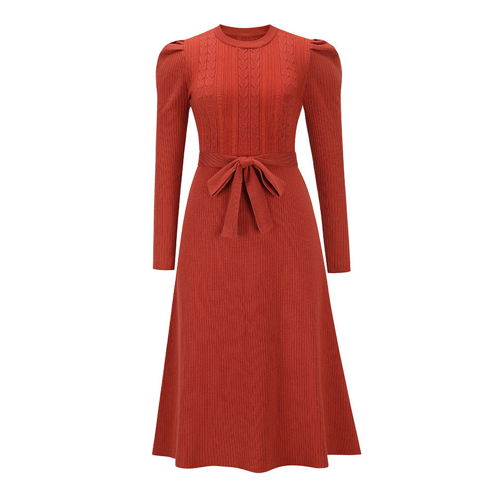 Johanna — Belted Knit Midi Dress