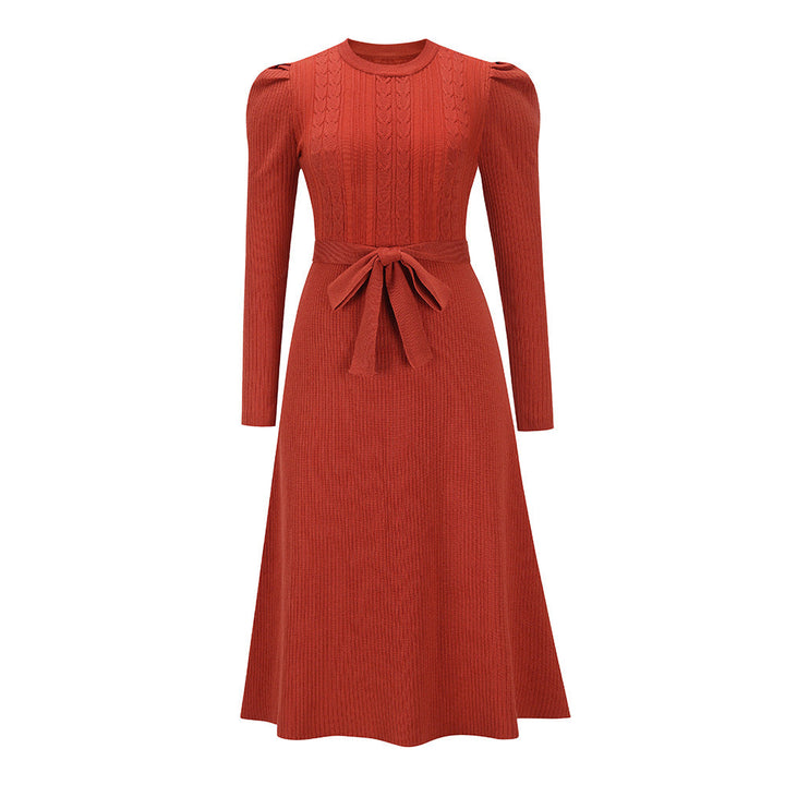 Johanna — Belted Knit Midi Dress