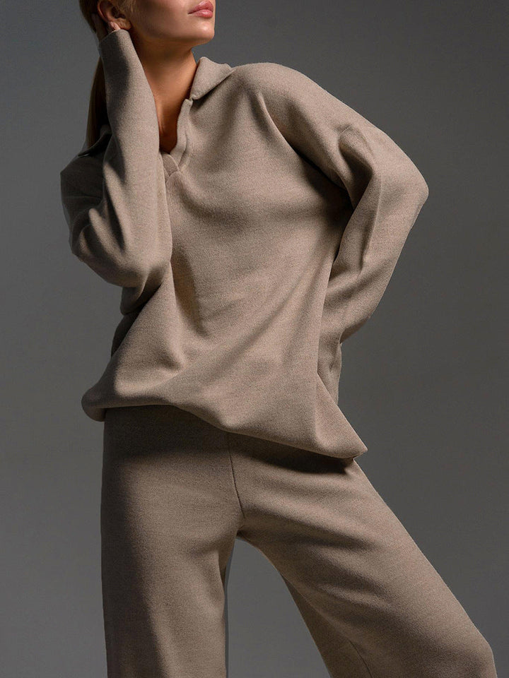 Beatrix — Collared Knit Lounge Set