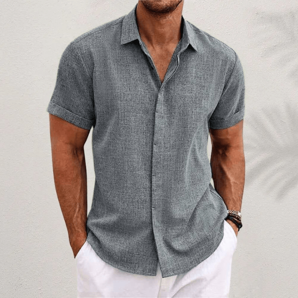 Gary — Cotton-Linen Short-Sleeve Shirt